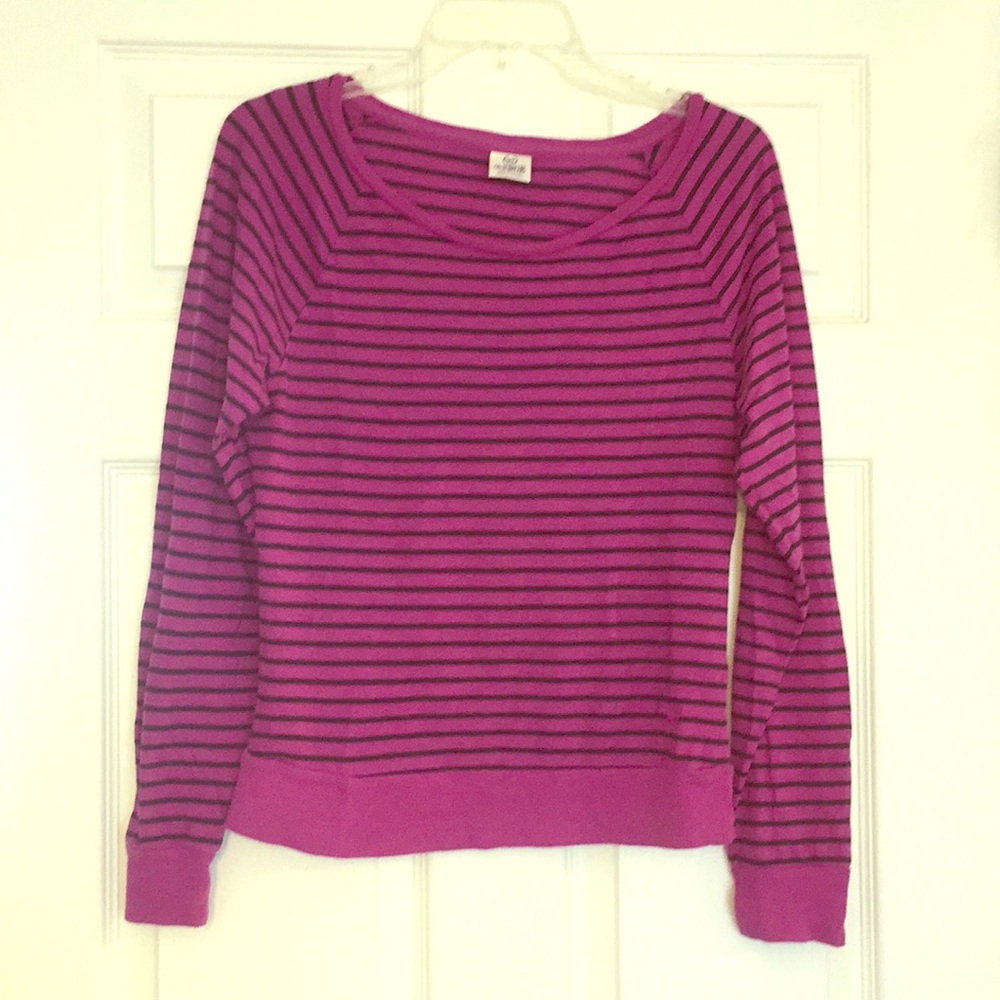 Victoria’s Secret PINK purple/black striped shirt